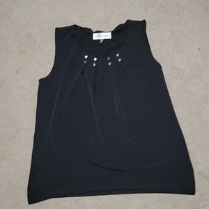 Evan -Picone sleeveless  top with pewter accents